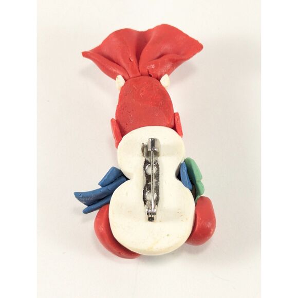 Vintage Christmas Snowman Brooch - Picture 2 of 6